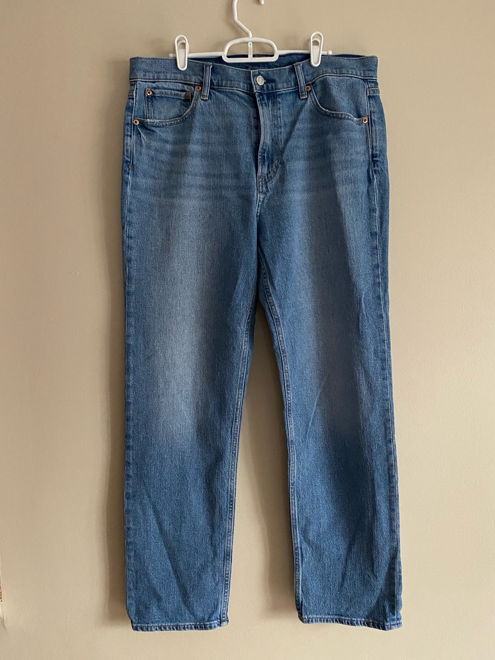 Gap High Rise Straight Leg Blue Jeans